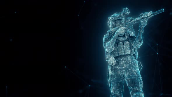 Digital Soldier Aiming Gun 4k alt