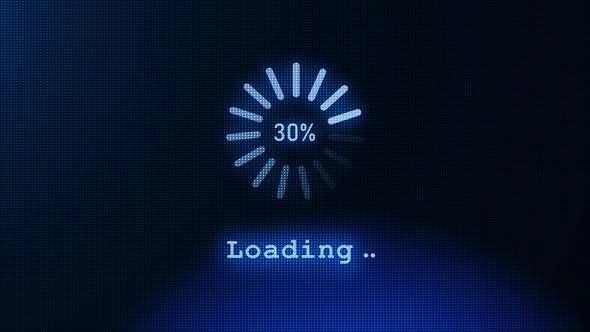 Circle Loading Process Loading circle icon animation to Complete Blue Screen