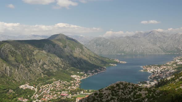 Time lapse from Kotor Bay from a mountain