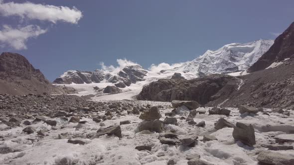 Melting Of A Glacier On The Alps