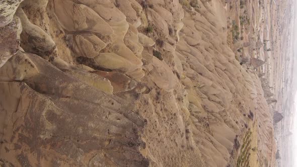 Vertical Video Cappadocia Landscape Aerial View