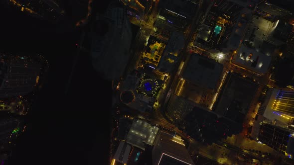 Birds Eye View of Downtown at Night