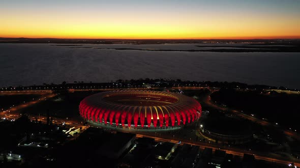 Sunset at Sports centre stadium at Porto Alegre Rio Grande do Sul Brazil.