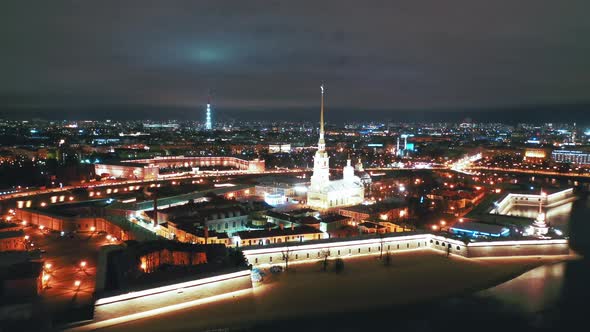 Aerial View of Peter and Paul Fortress, St Petersburg, Russia