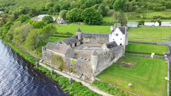 Aerial View of Parke's Castle in County Leitrim Ireland