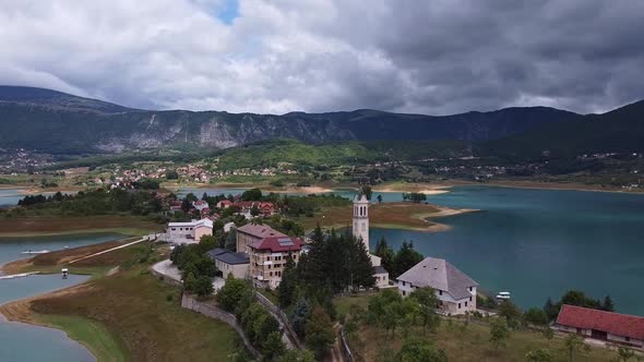 Franciscan Monastery Of Rama Beside Ramsko Lake, Prozor Rama, Bosnia And Herzegovina alt