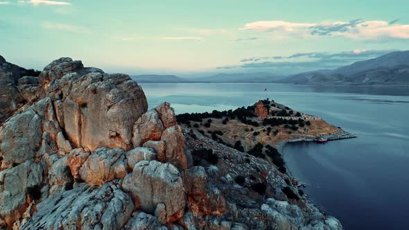 Island at Van Lake in Turkey