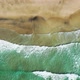 Aerial vertical View on the tropical sand Beach with Splashing Sea Waves - VideoHive Item for Sale