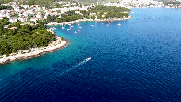 Flying over Hvar has a history as center for Croatia trade, culture and travel.