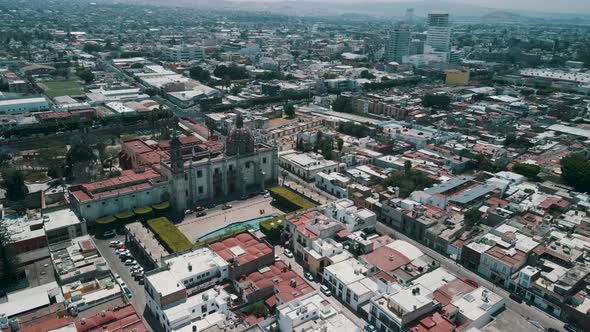 Aerial view of Santa Rosa de viterbo and Queretaro downtown in Mexico