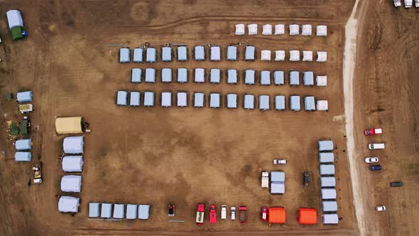 Refugee Camp with Many Shelter and Living Place Refugees From Ukraine