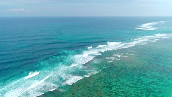 Aerial view of the ocean surf