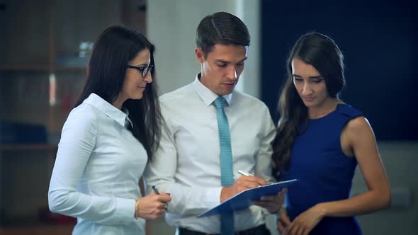 A Business Team in Office Planning Work