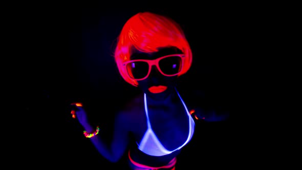 ultra violet disco glow gogo dancer female raver