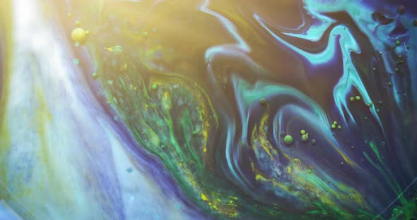 Beautiful abstract color smoothly moving in water, simulating the earth. Liquid colors macro concept