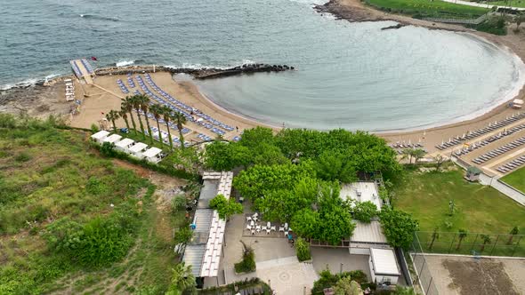 Beach Infrastructure of hotels aerıal vıew