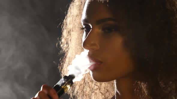 Smoking E-Cigarette Vape, Girl Vaping