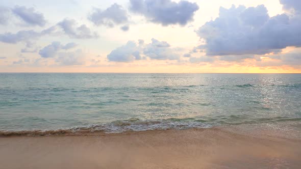 Beautiful sunset on the tropical beach and sea