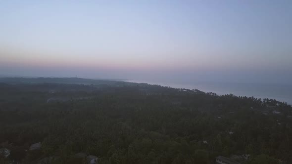 Dawn Over Boundless Tropical Jungles and Countryside