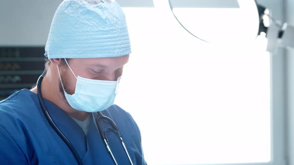 Professional medical doctor in emergency medicine room. Portrait of physician.