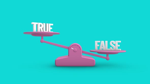 True vs False Balance Weighing Scale Looping Animation