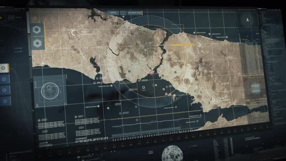 High tech military software has identified the location of the enemy target alt