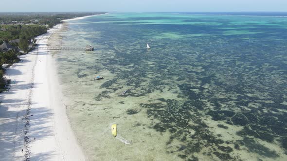 Indian Ocean Near the Coast of Zanzibar Island Tanzania Slow Motion