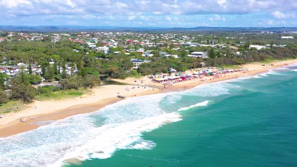 Aerial view of a Surf Lifesaving Carnival, Queensland, Australia.