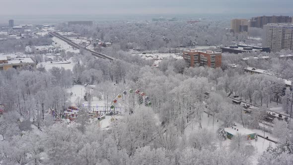 A Winter Cityscape After a Snowfall