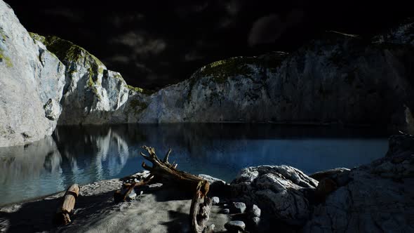 Fjord with Dark Storm Clouds