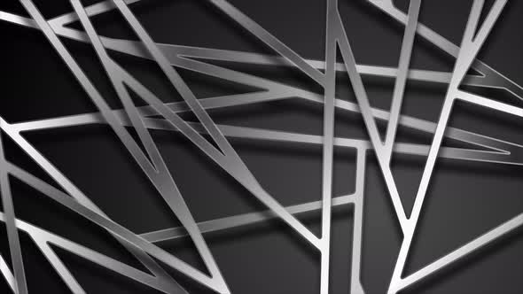 Silver Metallic Grid Stripes alt