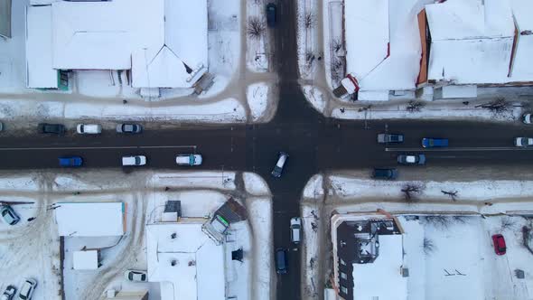 Top Down Aerial Overhead Perspective of Street