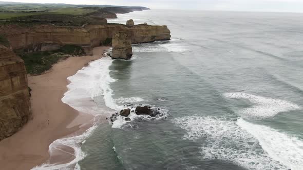 Stunning Aerial Footage of 12 Apostles along Australian Coast, the Great Ocean Road Holiday