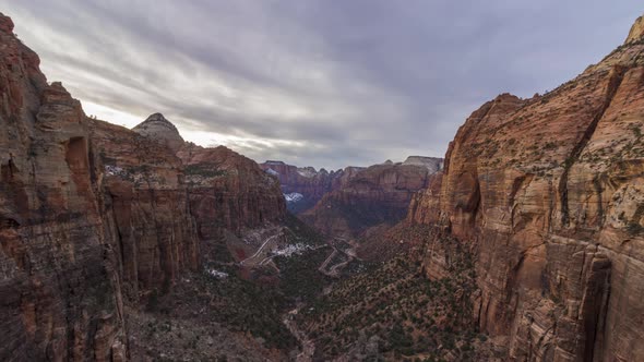 Canyon Overlook in Zion National Park at Sunset. Utah, USA