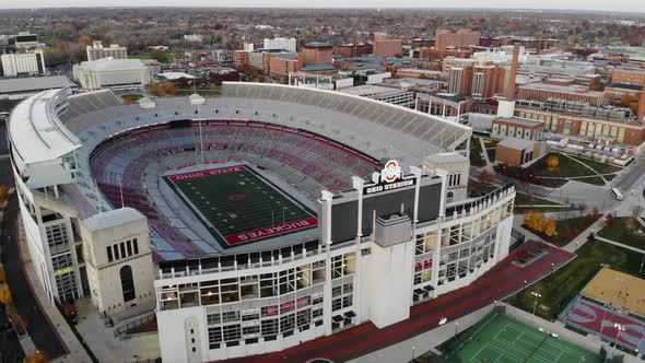 Ohio Stadium - Aerial drone - Columbus Ohio, the Ohio State University