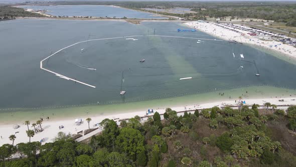 Sunwest Park, Pasco County Park system.  Beach, nature walk, and exciting water ski line all for an