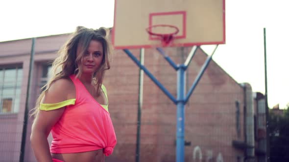 Portrait of a Woman on the Basketball Court