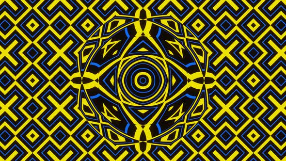 Yellow Blue Pulsating Pattern Changing Color