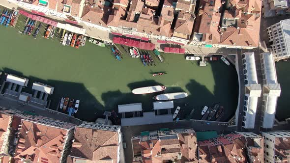 Aerial view of the Grand Canal (Canal Grande) in Venice, Italy, Europe