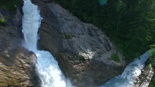 Waterfall with torrential river