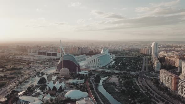 Top View of Valencia Aquarium Spain at Sunset