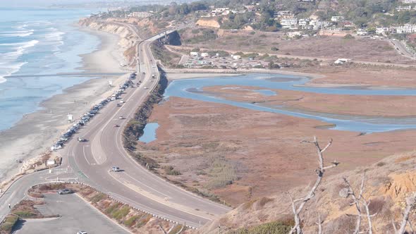 Pacific Coast Highway 1 Torrey Pines State Beach Ocean Waves Travel California