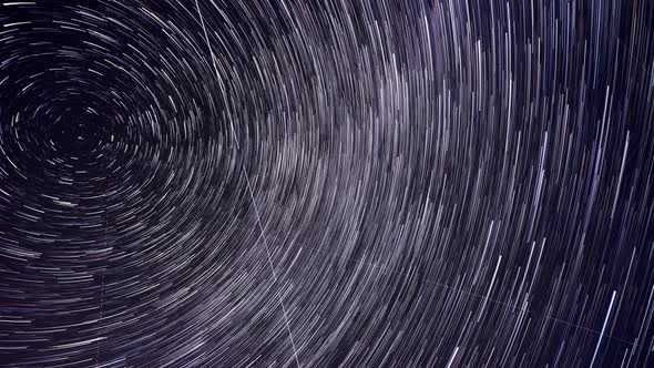 Star Trails In Night Sky, 4K