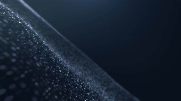 Dark Flowing Glittering Particles Background