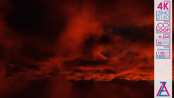 Flying Through Red Black Clouds In The Sky alt