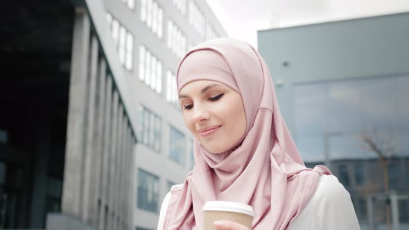 Portrait of a Young Muslim Girl in Hijab