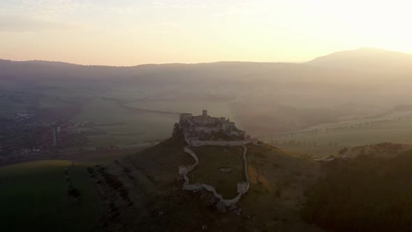 Aerial view of Spissky Castle in Spisske Podhradie, Slovakia