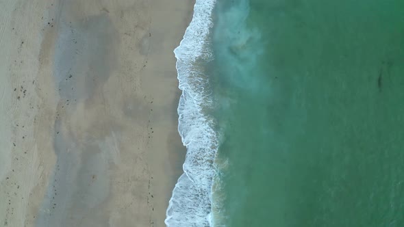 Aerial view of a beach near Zennor Cove, United Kingdom.