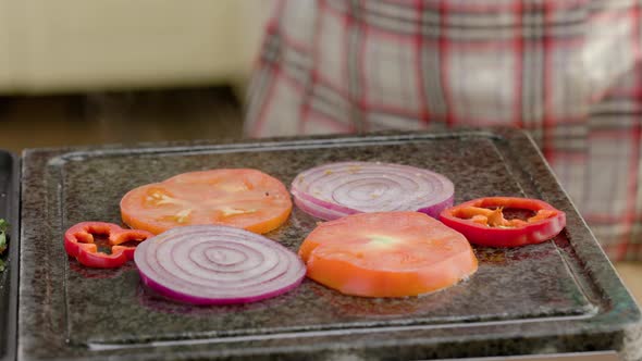 Delicious Food Chef Fries Vegetables