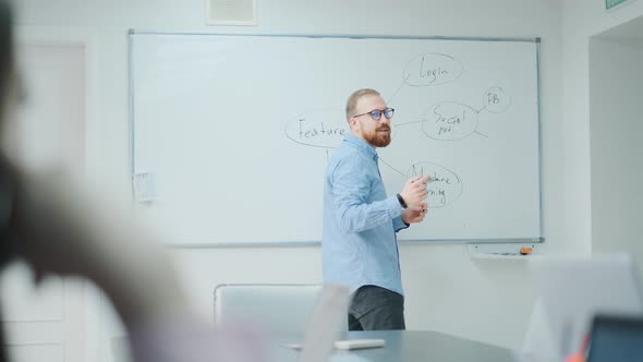 Ceo Is Giving Some New Ideas About Project To His Team Conference Room